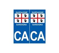 CA Sardaigne Sardigna sticker numéro au choix autocollant plaque - Angles : arrondis