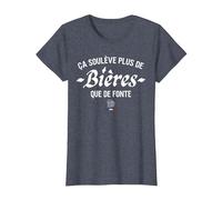 Ça Soulève Plus De Bières Que De Fonte T-Shirt, Femme, Bleu Chiné, 3XL