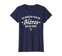 Ça Soulève Plus De Bières Que De Fonte T-Shirt, Femme, Bleu Marine, L