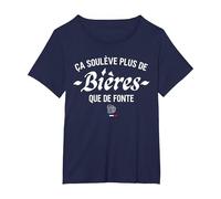 Ça Soulève Plus De Bières Que De Fonte T-Shirt, Femme Grandes Tailles, Bleu Marine, 5X