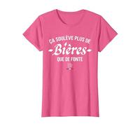 Ça Soulève Plus De Bières Que De Fonte T-Shirt, Femme, Rose Chiné, L