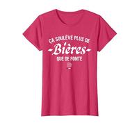 Ça Soulève Plus De Bières Que De Fonte T-Shirt, Femme, Rouge Chiné, S