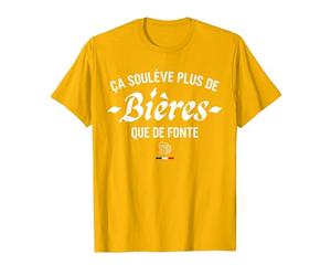 Ça Soulève Plus De Bières Que De Fonte T-Shirt, Homme, Doré Vif, S