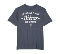 Ça Soulève Plus De Bières Que De Fonte T-Shirt, Homme Grandes Tailles, Bleu Chiné, 2X Tall