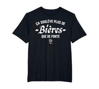 Ça Soulève Plus De Bières Que De Fonte T-Shirt, Homme Grandes Tailles, Noir, 5X Tall