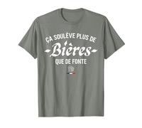 Ça Soulève Plus De Bières Que De Fonte T-Shirt, Homme, Vert Kaki chiné, XL
