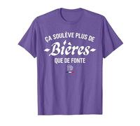 Ça Soulève Plus De Bières Que De Fonte T-Shirt, Homme, Violet Chiné, M