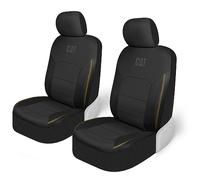 CA&T Cat FlexHybrid Lot de 2 Housses de siège de Voiture en PU + Maille Respirante et Robuste en Cuir synthétique et Maille 3D Noir