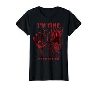 Ça Va Ce n'est Pas Mon Sang Éclaboussures De Sang Horreur T-Shirt Graphique avec Valeur, Femme, Noir, S