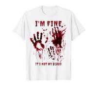 Ça Va Ce n'est Pas Mon Sang Éclaboussures De Sang Horreur T-Shirt Graphique avec Valeur, Homme, Blanc, M