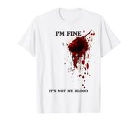Ça Va Ce n'est Pas Mon Sang Shirt Éclaboussures De Sang T-Shirt Graphique avec Valeur, Homme, Blanc, M
