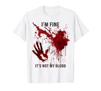 Ça Va Ce n'est Pas Mon Sang Shirt Éclaboussures De Sang T-Shirt Graphique avec Valeur, Homme, Blanc, S