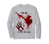 Ça Va Pas Mon Sang Shirt Zombie Empreinte Sanglante Manche Longue