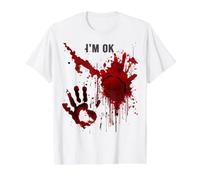 Ça Va Shirt Éclaboussures De Sang Zombie Empreinte Horreur T-Shirt Graphique avec Valeur