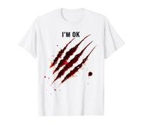 Ça Va Shirt Sanglant Éclaboussures De Sang Zombie Horror T-Shirt Graphique avec Valeur, Homme, Blanc, S