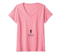 Ça Vaut Le Coup d'être cherché : il a quitté Les 99 pour me trouver Shepherd T-Shirt avec Col en V, Femme, Rose, XL