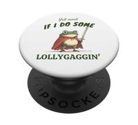 Ça vous dérange si je fais une lollygaggin' Funny Frog in Red Cape PopSockets PopGrip Adhésif