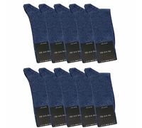 ca·wa·so Chaussettes 100% coton pour hommes - Chaussettes sans couture en pur coton | 10 paires | Fil doublement tricoté pour une longue durée de vie (Jeans, 47-50)