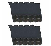 ca·wa·so Chaussettes 100% coton pour hommes - Chaussettes sans couture en pur coton | 10 paires | Fil doublement tricoté pour une longue durée de vie (Bleu, 47-50)