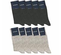 ca·wa·so Chaussettes classiques pour homme et femme (10 paires) | Sans coutures pressantes | Matériau confortable et doux | Business et loisirs (Gris et gris clair, 47-50)