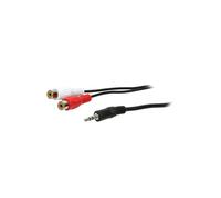 CA1045 Câble Jack 3,5mm Mâle, Prise RCA x2 5m Couleur : Noir LOGILINK
