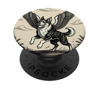 Caacrinolaas Un Chien Rascal à Ailes de Griffon PopSockets PopGrip Adhésif
