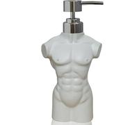 Caahanjia Distributeur de Savon Liquide Rechargeable en céramique en Forme de garçon pour Salle de Bain, Cuisine, 350 ML (Blanc)