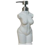 Caahanjia Distributeur de Savon Liquide Rechargeable en céramique pour Fille pour Salle de Bain, Cuisine (Blanc)