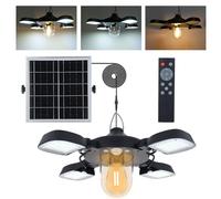 CaalLogt Lampes solaires d'extérieur avec télécommande, lampe suspendue solaire 192 LED, batterie 5400 mAh, câble de 5 m, étanche IP65, 7 W 3200 lm, 5 modes, pour l'intérieur et l'extérieur, jardin