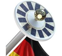 CaalLogt Mât de drapeau solaire - Éclairage 128 LED - 2600 mAh - Étanche IP55 - Avec pince et crochet - Pour camping, tente, jardin, plafonnier super lumineux pour parasol
