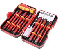 caapmony Kit Tournevis isolé 1000V VDE Tournevis Électricien ournevis Plat,Tournevis Cruciforme,Tournevis Testeur Magnétiques,Tournevis Multifonction avec Coffret Tournevis,outillage electricien