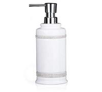 CAA'S Distributeur de savon liquide et lotion pour les mains en céramique blanche pour cuisine, salle de bain, comptoir, buanderie, peut contenir du savon, du shampooing, du gel douche liquide (strass