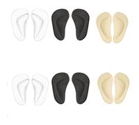 CAASFOOY 6 Paires de Voute Plantaire Semelle Orthopédique, Silicone Gel Coussinets de Soutien de la Voûte Plantaire, pour pieds plats et bandes, Unisexe