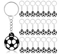 CAASFOOY Lot de 20 Porte-clés Football en Silicone pour Fêtes, Décorations et Cadeau, Mini Bonbonnières