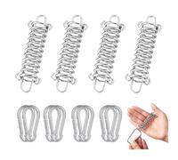 CAASFOOY Ressort d'amarrage, de Tension Ressort de Traction avec Double Crochet,Boucle Ressort Tension,4 Ressorts HéLicoïdaux 8 Mousquetons,pour Tente Tendeur de Corde de Tente D'auvent Convient