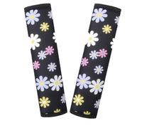 CAASFOOY Voiture Protège Ceinture de Sécurité Coussin, 2 pièces Coussin Ceinture de Sécurité Amovible pour Adultes et Enfants Protéger Cou,motif fleuri