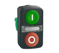 Schneider Electric ZB5AW7A3741 Harmony ZB5AW7A3741 Bouton-poussoir à double touche actionneur plat 2 boutons vert, roug
