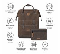 Cabaïa Sac à dos Adventurer Medium Soyo 18 L coton ciré brun foncé