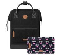 CABAIA - Sac à Dos Adventurer Brighton - Medium 18L - Déperlant - Compartiment Ordinateur Portable 13" - 2 Poches - Certifié Vegan - Sac Voyage, Affaires, École pour Homme et Femme - Noir