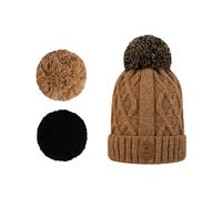 Cabaïa - Bonnet avec 3 pompons interchangeables - Appletini Beanie Camel - Marron Marron