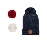 Cabaïa - Bonnet avec 3 pompons interchangeables - Appletini Beanie Deep Blue - Navy Navy