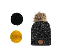 Cabaïa - Bonnet avec 3 pompons interchangeables - Lynchburg Beanie Black - Noir Noir