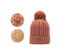 Cabaïa - Bonnet avec 3 pompons interchangeables - Moscow Mule Beanie Old Pink - Rose Rose
