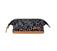 Cabaia Oxford Trousse à crayons recyclée écologique et hydrofuge Motif Avenue Mohammed V Doodle Noir/blanc, Noir , Trousse à crayons