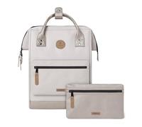 CABAIA - Sac à Dos Adventurer Alger - Medium 18L - Déperlant - Compartiment Ordinateur Portable 13" - 2 Poches - Certifié Vegan - Sac Voyage, Affaires, École pour Homme et Femme - Beige