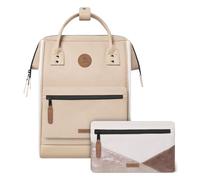 CABAIA - Sac à Dos Adventurer Arcachon - Small 10L - Déperlant - Compartiment Ordinateur Portable 10,5-2 Poches - Certifié Vegan - Sac Voyage, Affaires, École pour Homme et Femme - Beige