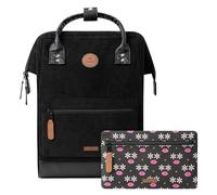 CABAIA - Sac à Dos Adventurer Brighton - Mini 10L - Déperlant - Compartiment Ordinateur Portable 10,5" - 2 Poches - Certifié Vegan - Sac Voyage, Affaires, École pour Homme et Femme - Noir
