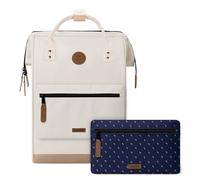 CABAIA - Sac à Dos Adventurer Cape Town - Large 23L - Déperlant - Compartiment Ordinateur Portable 15" - 2 Poches - Certifié Vegan - Sac Voyage, Affaires, École pour Homme et Femme - Crème