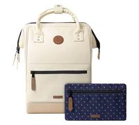 CABAIA - Sac à Dos Adventurer Cape Town - Large 23L - Déperlant - Compartiment Ordinateur Portable 15" - 2 Poches - Certifié Vegan - Sac Voyage, Affaires, École pour Homme et Femme - Crème