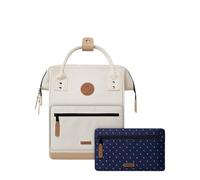 CABAIA - Sac à Dos Adventurer Cape Town - Mini 10L - Déperlant - Compartiment Ordinateur Portable 10,5-2 Poches - Certifié Vegan - Sac Voyage, Affaires, École pour Homme et Femme - Crème